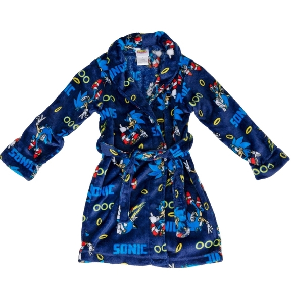 Sonic Editions Other - *Final price* Sonic the Hedgehog Character and Rings Fleece Kids Robe-Size 8